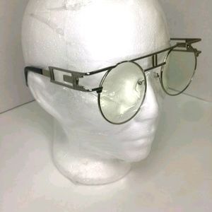 Vintage Silver/Black Style Clear Glasses